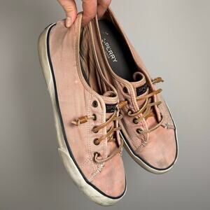 Sperry Seacoast Cross Hatch Slip On Pink Sneakers Women's 11